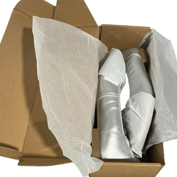 Mumuwu Silver Ballet Flats Womens Size 8.5 Memory Foam Comfort Shoes - Picture 8 of 8